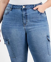 Celebrity Pink Trendy Plus Size High-Rise Skinny Cargo Jeans