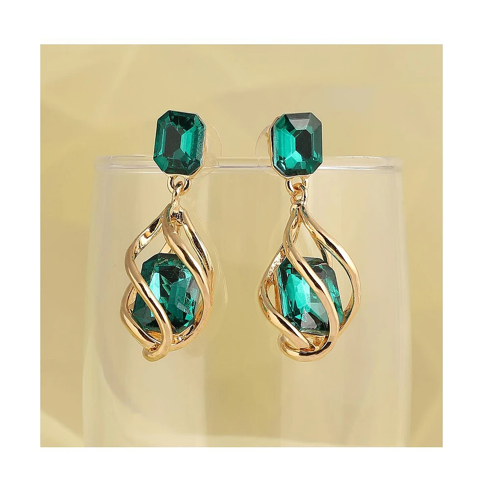 Sohi Women's Spiral Drop Earrings