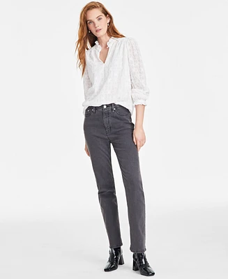 On 34th Women's High Rise Straight-Leg Jeans, Regular and Short, Created for Macy's