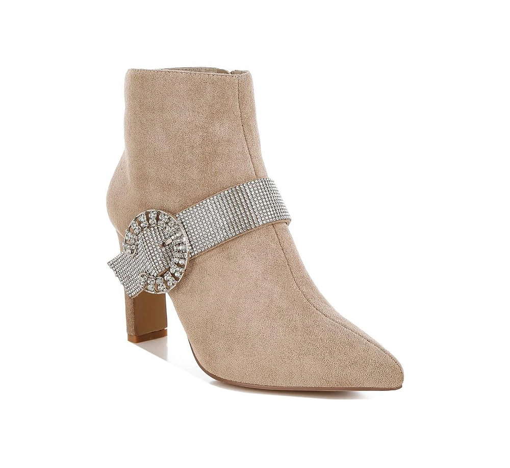 Asagao Diamante & Rhinestones Strap Boots