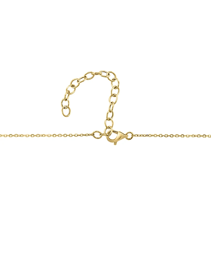 Effy Blue Sapphire (1/4 ct. t.w.) & Diamond (1/6 ct. t.w.) Hamsa Hand 18" Pendant Necklace in 14k Yellow Gold