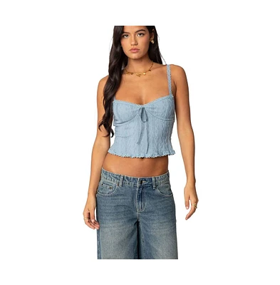 Edikted Women's Lacey knit tank top