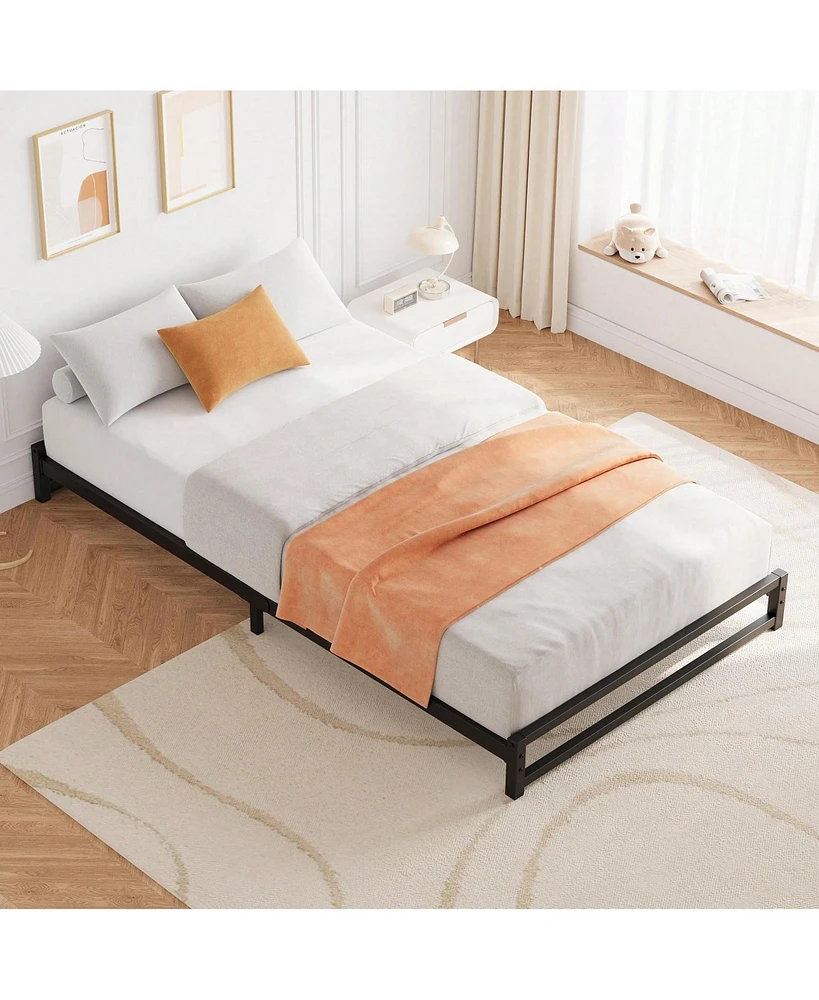 gaomon 6 Inch Metal Platform Bed Frame With Steel Slat Support, Mattress Foundation And No Box Spring Needed