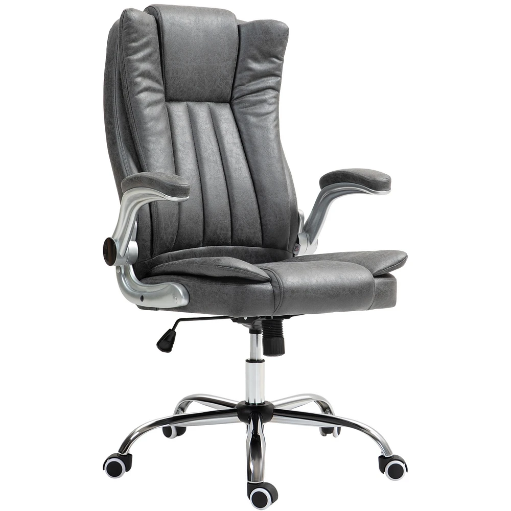 Homcom High Back Office Chair with Flip-up Arms and Tilt Function,