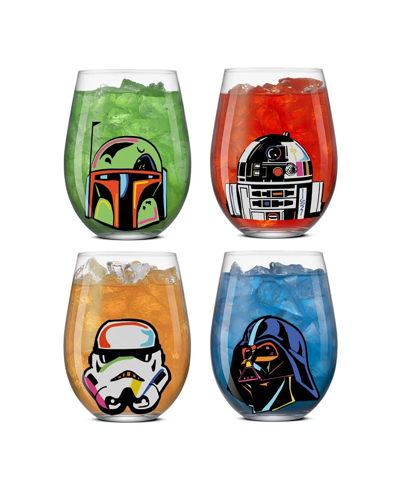 JoyJolt Star Wars Stemless Wine Glasses, Set of 4