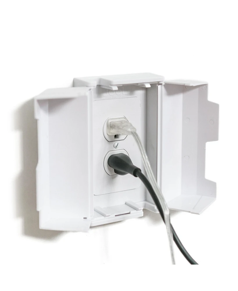 Jool Baby Toddler Electrical Outlet Cover Box Safety, Duplex & Decorator Electrical Outlet Plates Included, Spacious Compartment (2-Pack)