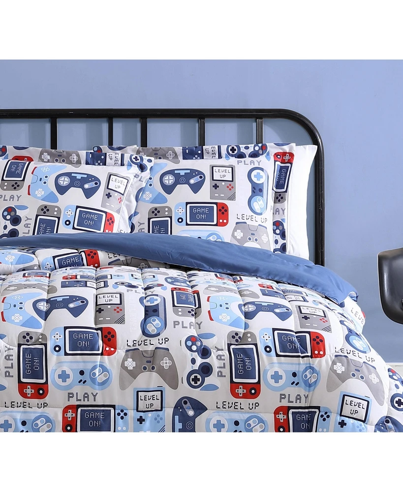 Alex + Bella Gamer Blue Grey -Piece Ultra Soft Microfiber Comforter Set