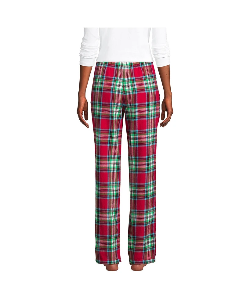Lands' End Women's Tall Print Flannel Pajama Pants