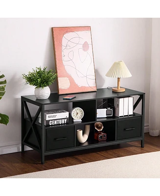 Dresser Tv Stand, Wide 2 Drawer Dresser For Storage And Organization, Entertainment Center With Fabric Drawers, Dressers For Bedroom, Tv Table For 50