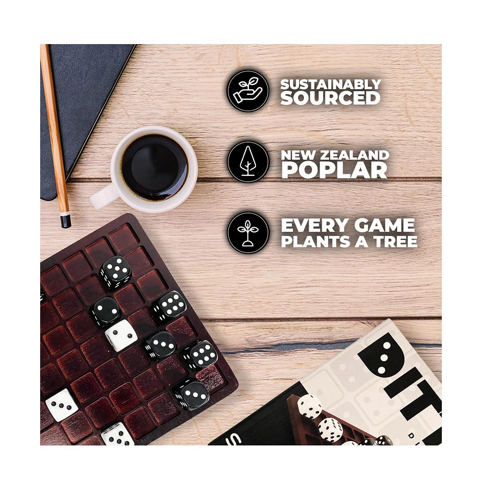 Dittle - Dice Battle | Ages 6+ | Unique Wooden Coffee Table Games For Adults And Family | Best Board Games For Kids
