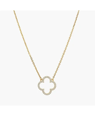 Sterling Silver 18k Gold Plated Aria Clover Necklace – Charming Detail, Whimsical Touch