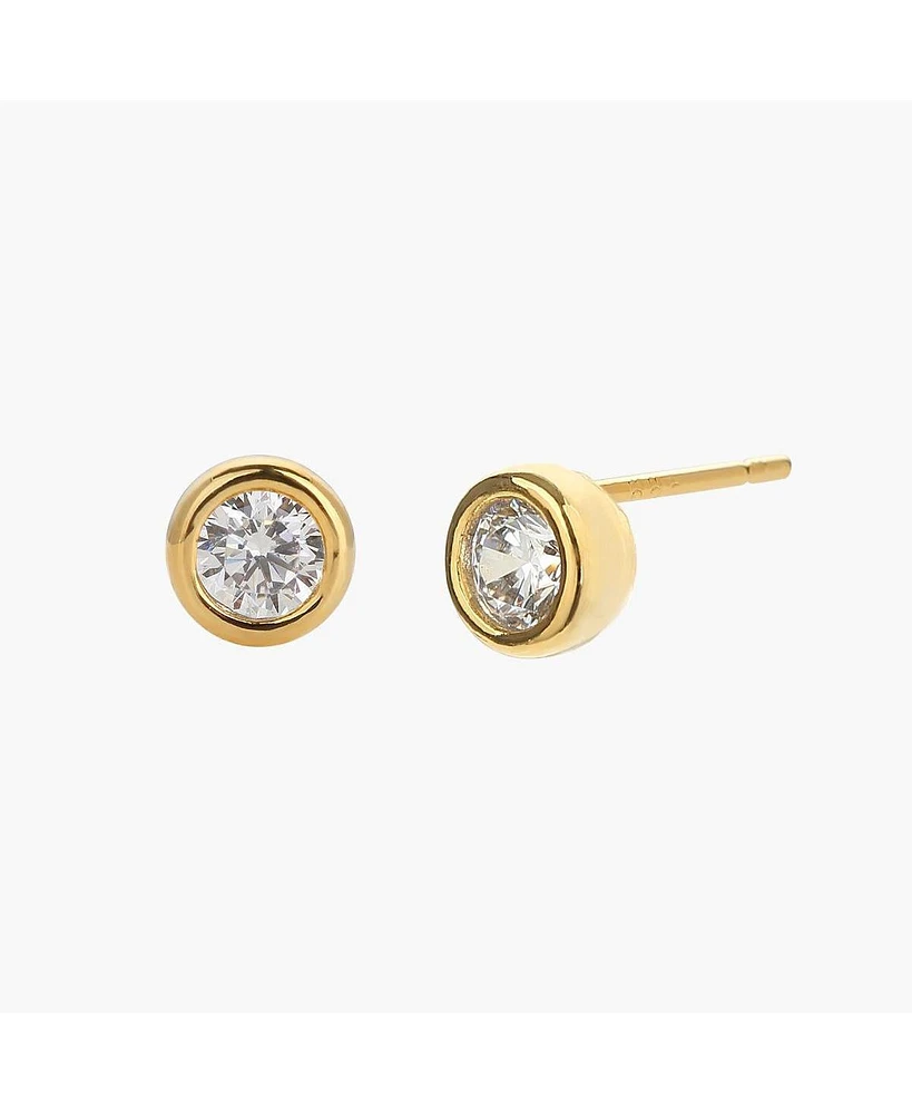 Sterling Silver 18k Gold Plated Margot Stud Earrings – Dainty Summer Earrings, Lightweight, Vacation Style, Warm Weather Look