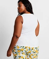 State of Day Women's Ribbed High-Neck Sleep Tank Xs-3X, Exclusively at Macy's