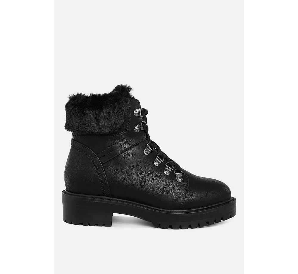 Maranta Faux Fur Collar Ankle Boots