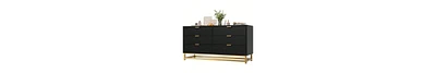Dresser For Bedroom, Large 6 Drawer Dresser Organizer With Golden Metal Handle And Legs, Modern Chest Of Drawers, Large Dresser For Closet, Hallway, L