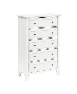 Chest Of Drawers, 5-Layer Dresser For Bedroom, Living Room, Entryway And Closet, Chest Of Drawers With Metal Handles, Tv Stand
