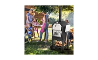 Outdoor Wood-Fired Pizza Oven – Portable Backyard Pizza Oven with Pizza Stone, Peel & Grill Rack