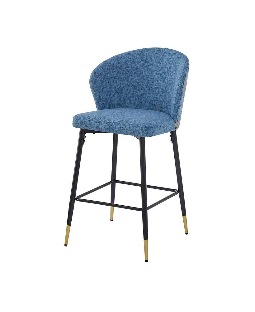Streamdale Furniture Counter Height Bar Stools Set of 2, Jacquard Upholstered Bar Chairs, Metal Footrest and Frame for Kitchen,Dining Room,28"H S