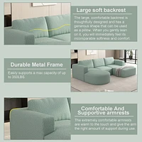 104.3270.86 Modular Sectional Sofa Sleeper Couch, Sectional Sofa with Chaise and Ottoman, Convertible U Shaped Modular Sofa Set. Compressed spon, Ligh