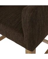 26-Inch Upholstered Counter Height Bar Stool with Wood Legs, Accent Chair for Kitchen or Living Room (1PK)-The Pop Home