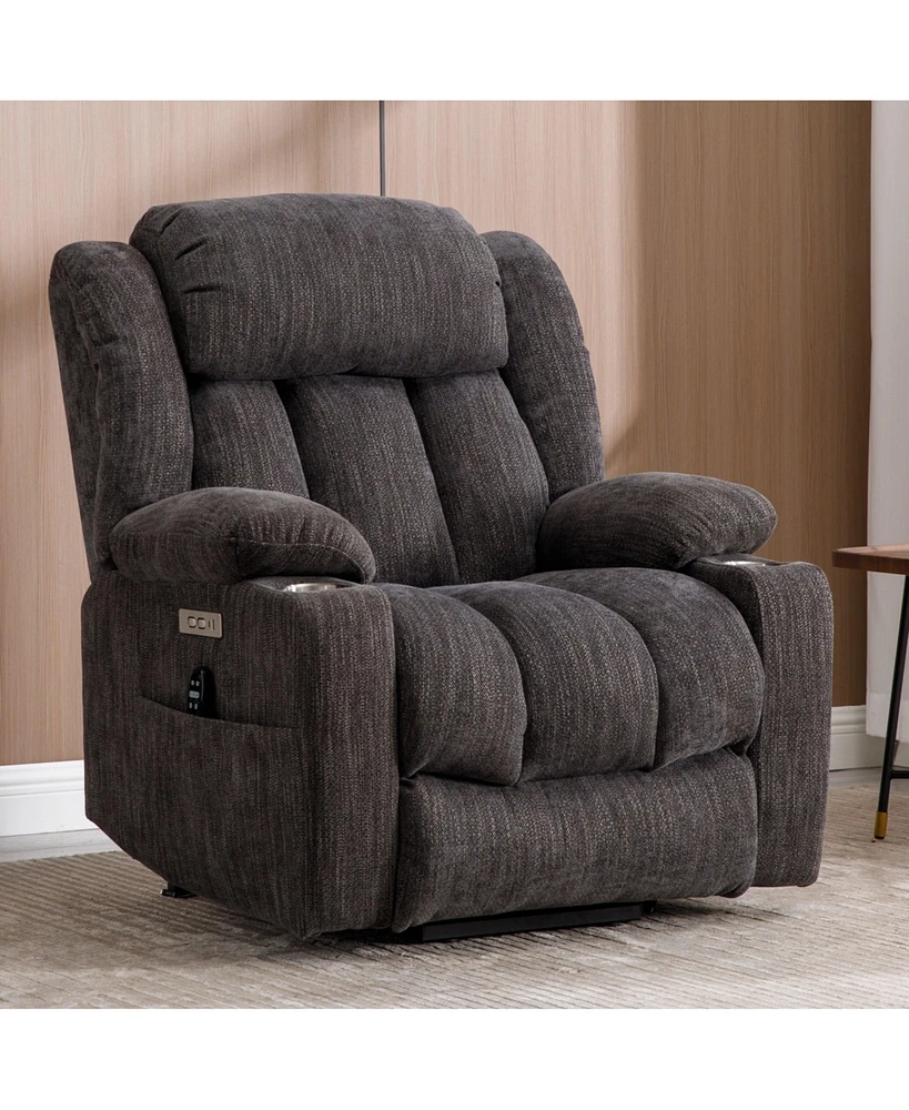 Up to 350 Lbs Power Lift Recliner Chair Heavy Duty Motion Mechanism with 8-Point Vibration Massage and Lumbar Heating