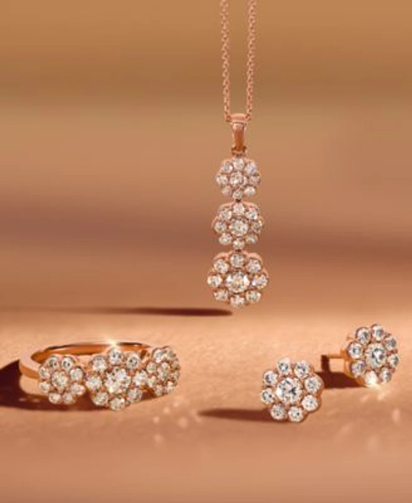 Le Vian Nude Diamond Flower Ring Stud Earrings Pendant Necklace Collection In 14k Rose Gold