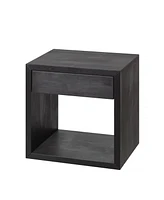 Woodek Floating Nightstand, Set Of 2 Medium Mid-Century Modern Solid Hardwood With Drawer - Bedside Table For Bedroom