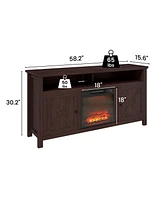 Mondawe 58" Tv Stand with 18" Electric Fireplace - 5000 Btu, Remote Control & Overheat Protection