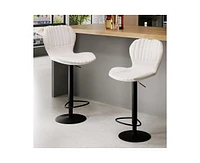 Set of 4 Modern Adjustable Swivel Bar Stools with High Backrest - Easy 5-Minute Assembly for Kitchen Island, Dining Room, and Home Bar
