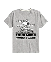 Peanuts Big Boys Snoopy Hike More Worry Less Graphic Tee