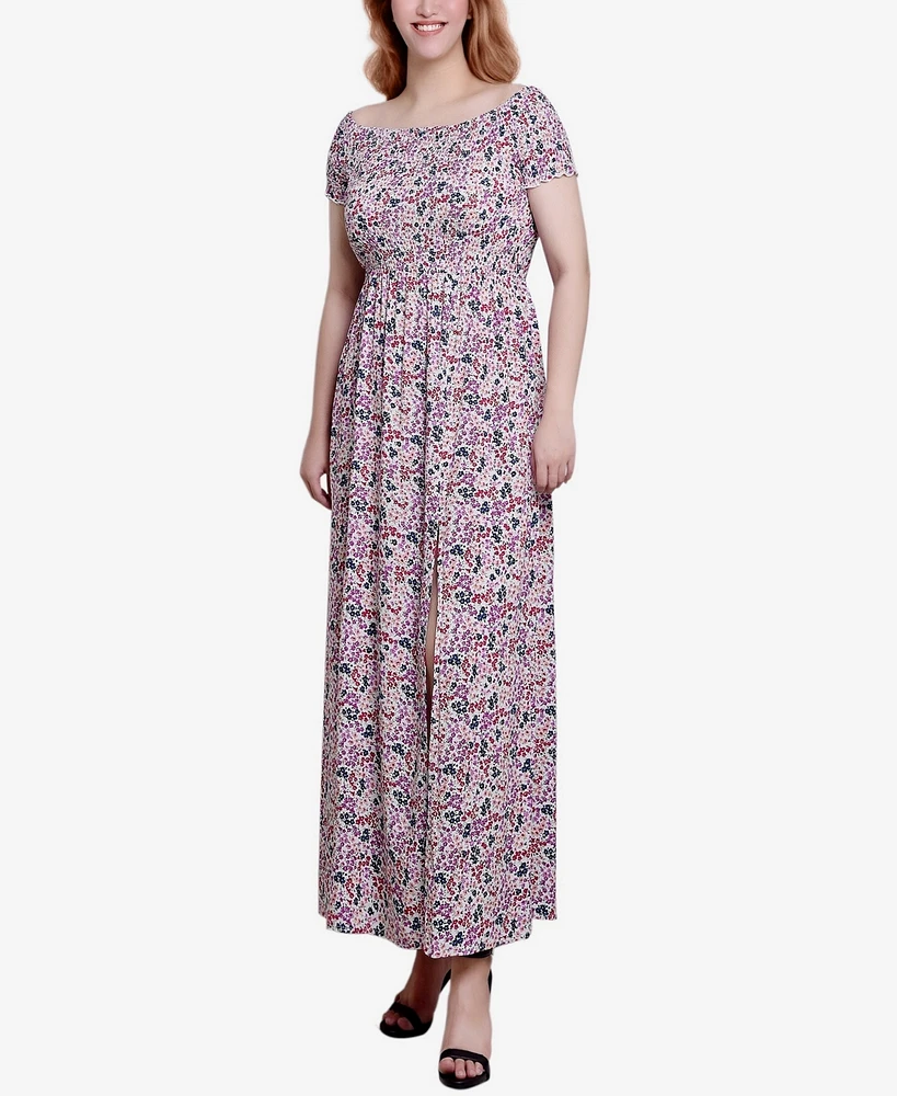 Ny Collection Petite Smocked Bodice Maxi Dress