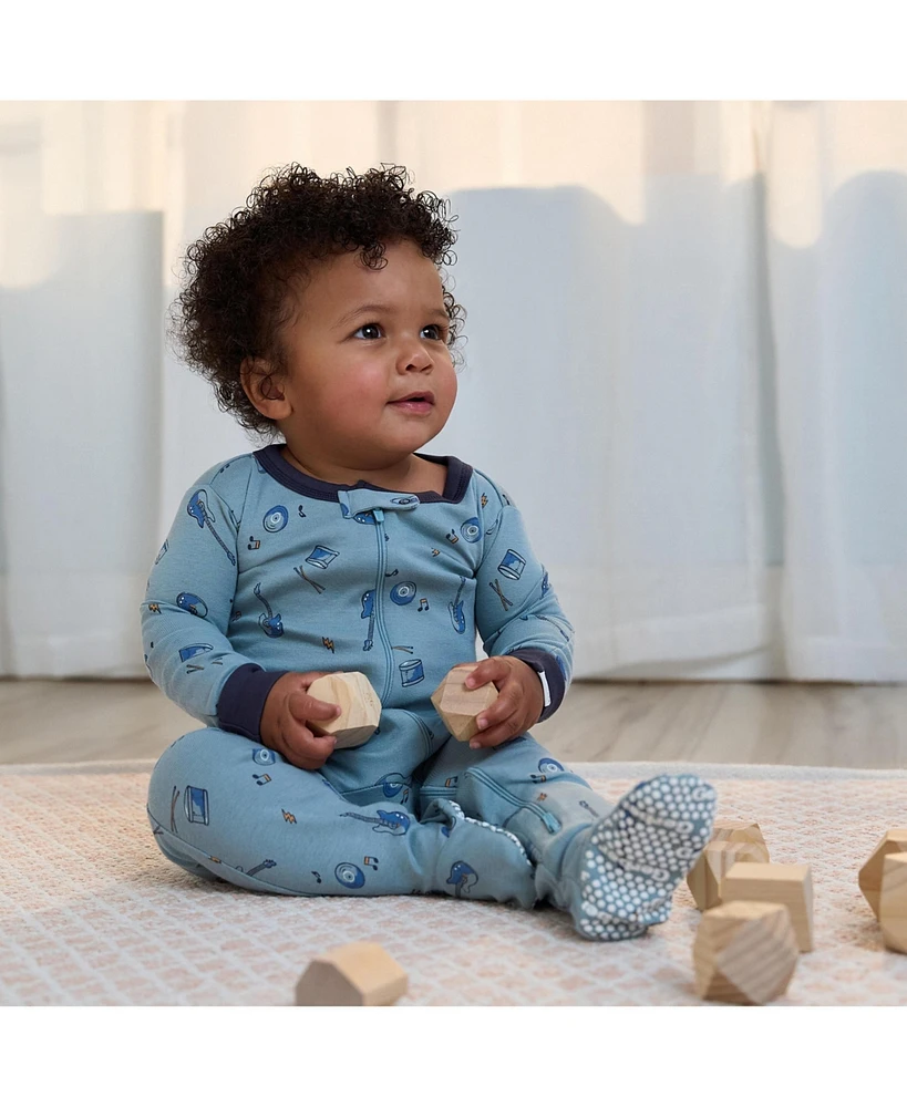 Gerber Toddler Boys' Snug Fit Footed Pajamas, 2-Pack, Guitars