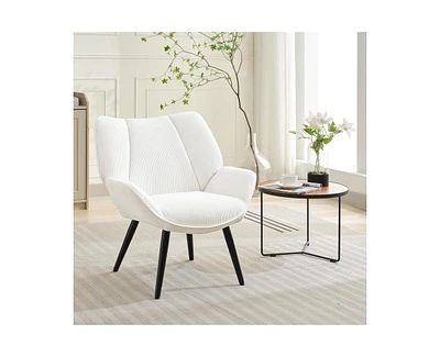 gaomon Modern Mid Century Accent Armchair, Comfortable Living Room Single Sofa for Bedroom, Corduroy Uphosltered Reading Chair for Office Study