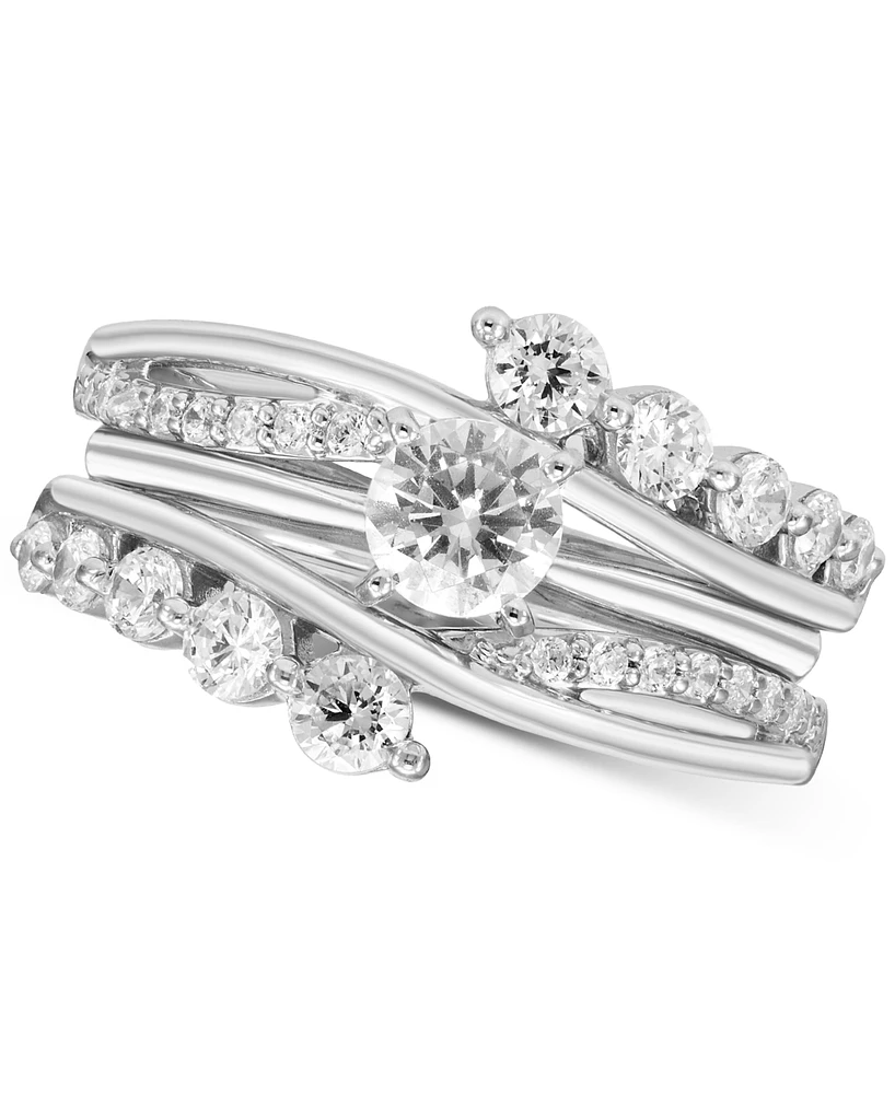 Diamond Swirl Ring Guard Enhancer (3/4 ct. t.w.) in 14k White Gold