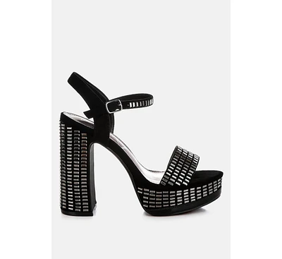 Starlet Rhinestones Embellished Ankle Strap Heels