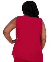 Kasper Women's Sleeveless High-Neck Bow Blouse Regular & Plus