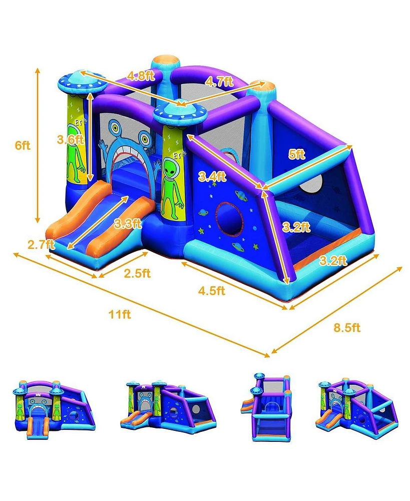 Gouun Castle Jumping Bouncer with Water Slide and 550W Blower