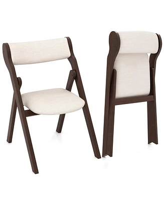 Gouun Set of 2 Folding Chairs with Comfy Padded Backrest and Seat