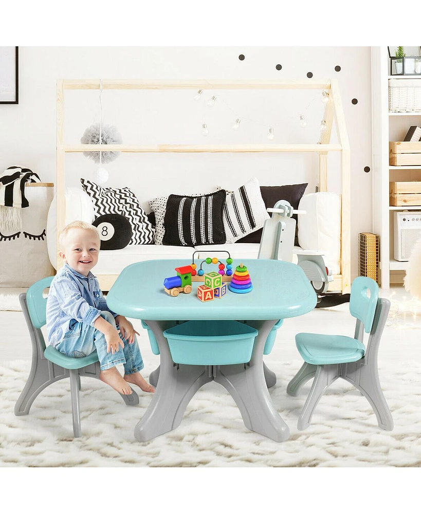 Gouun In/Outdoor 3-Piece Plastic Children Play Table & Chair Set