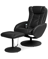 Best Choice Products Faux Leather Electric Massage Recliner Chair w/ Stool Ottoman, Remote Control, 5 Modes