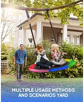 Everyfun 43" Saucer Tree Swing for Kids Adult, Waterproof Flying with Adjustable Hanging Straps, Seats Backyard Outdoor Indoor