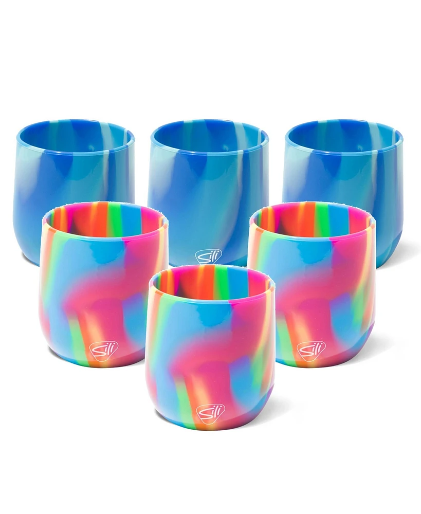 Stemless Wine Glasses 12oz: 6 pk - (3) Hippie Hops & (3) Arctic Sky