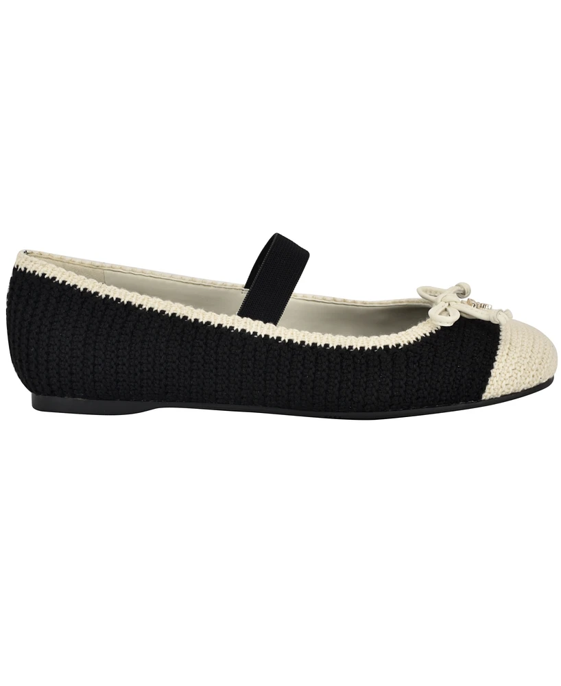 Guess Women's Maysa Crochet Knit Mary Jane Flats