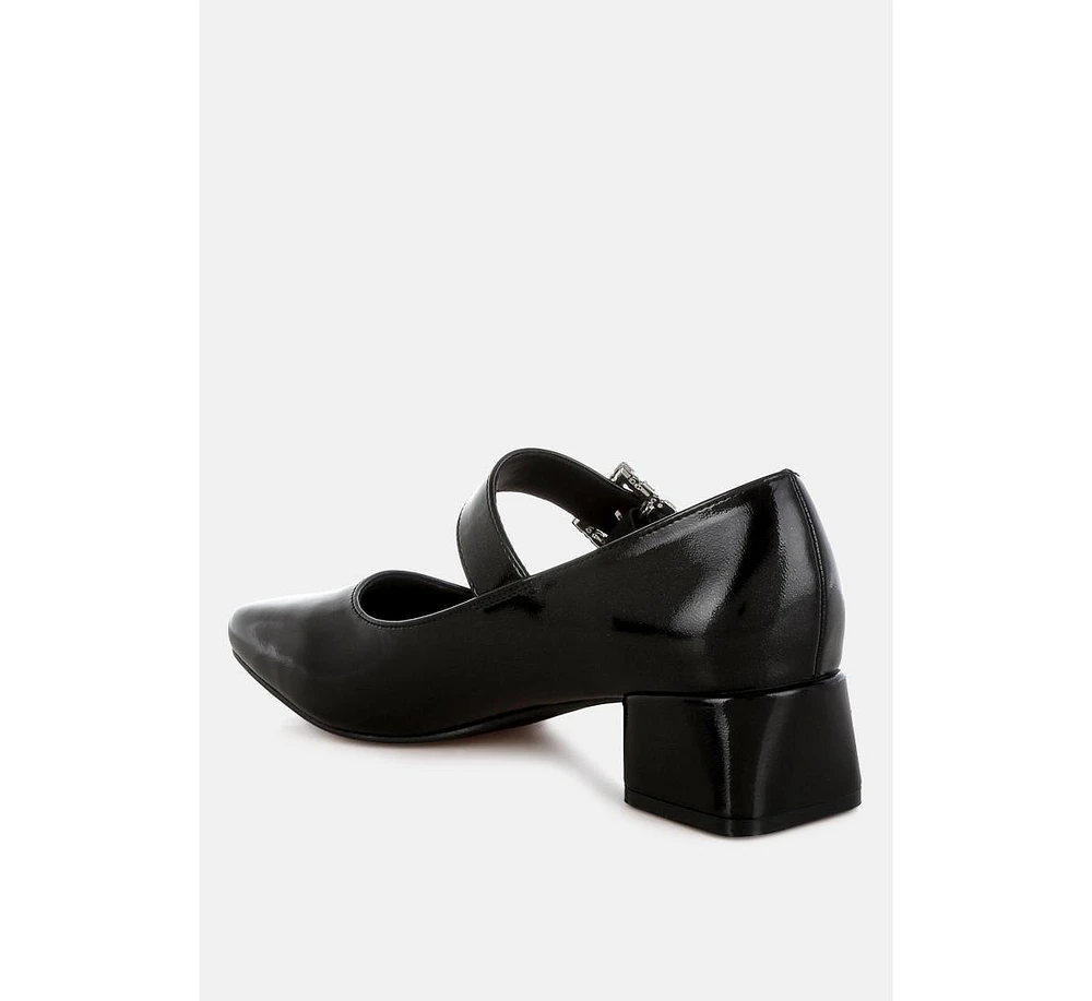Abeba Diamante Brooch Metallic Mary Jane Pumps