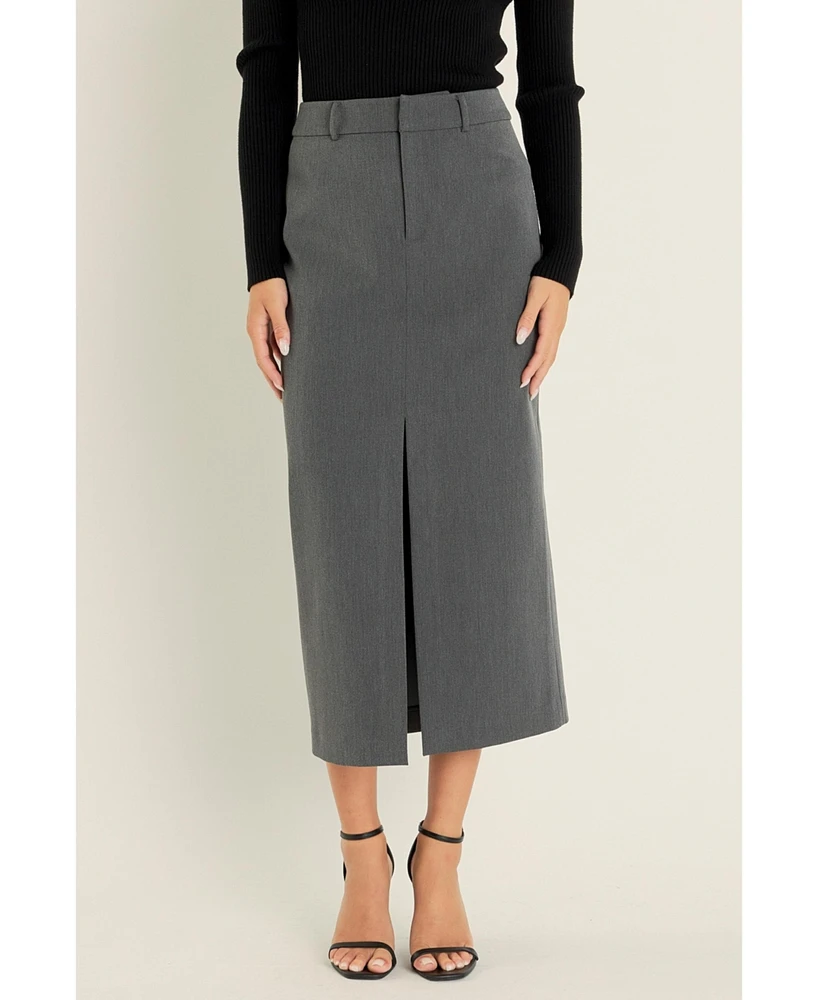 endless rose Women's Front Slit Maxi Skirt