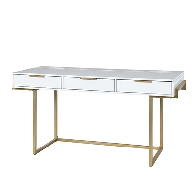 Guillen Modern Desk Swith Built Outlet with 3 Drawer