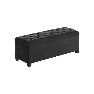 Upholstered Storage Bench with Hidden Compartment and Legs for End of Bed