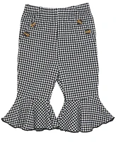Baby Mode Baby Girls Houndstooth Ponte Bell Pant, Bodysuit and Headband, 3-Piece Set