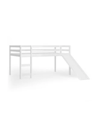 Gouun Twin Size Wooden Loft Bed with Slide Ladder