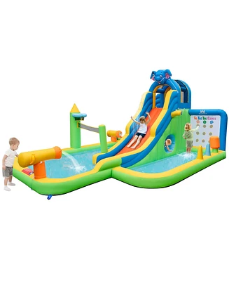 Inflatable Water Slide Giant Water Park for Kids Backyard Fun without Blower